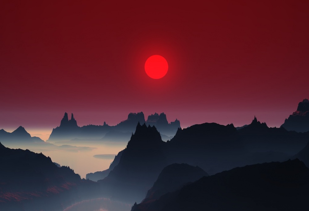 Закат в горах Японии